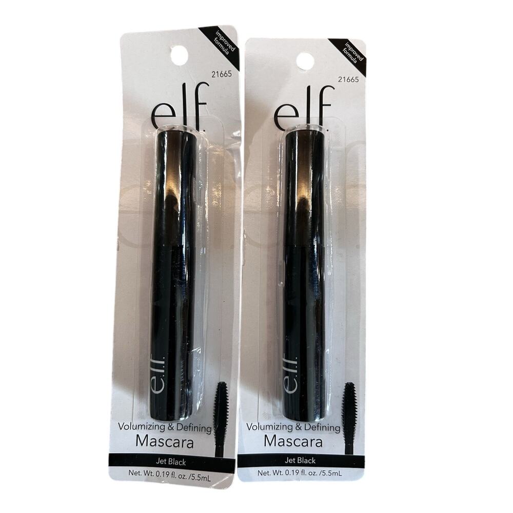 Lot of 2 e.l.f. Volumizing & Defining Mascara 21665 Jet Black Elf New Sealed